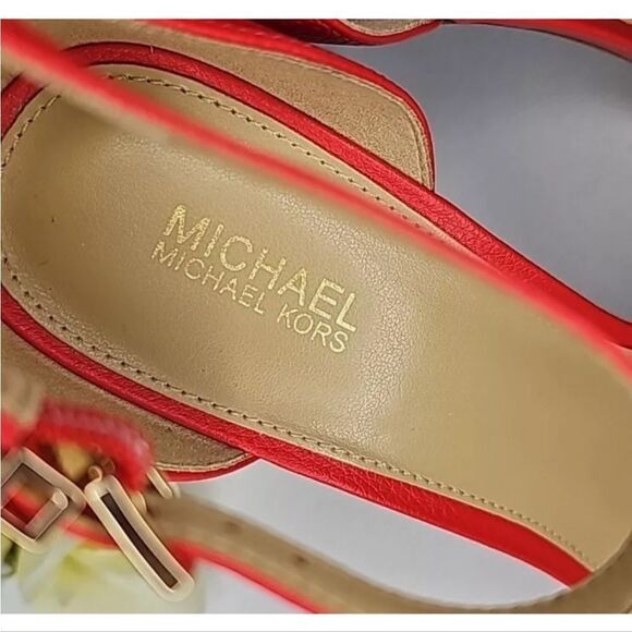 Michael Kors Sangria platform Sandal RED Leather NEW WITH DUSTBAG ❤️ - Picture 10 of 10